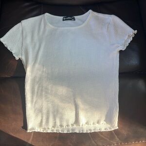 White Fitted T shirt